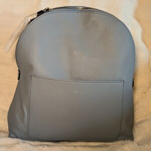 T Tahari Slate Blue Mara Leather Backpack